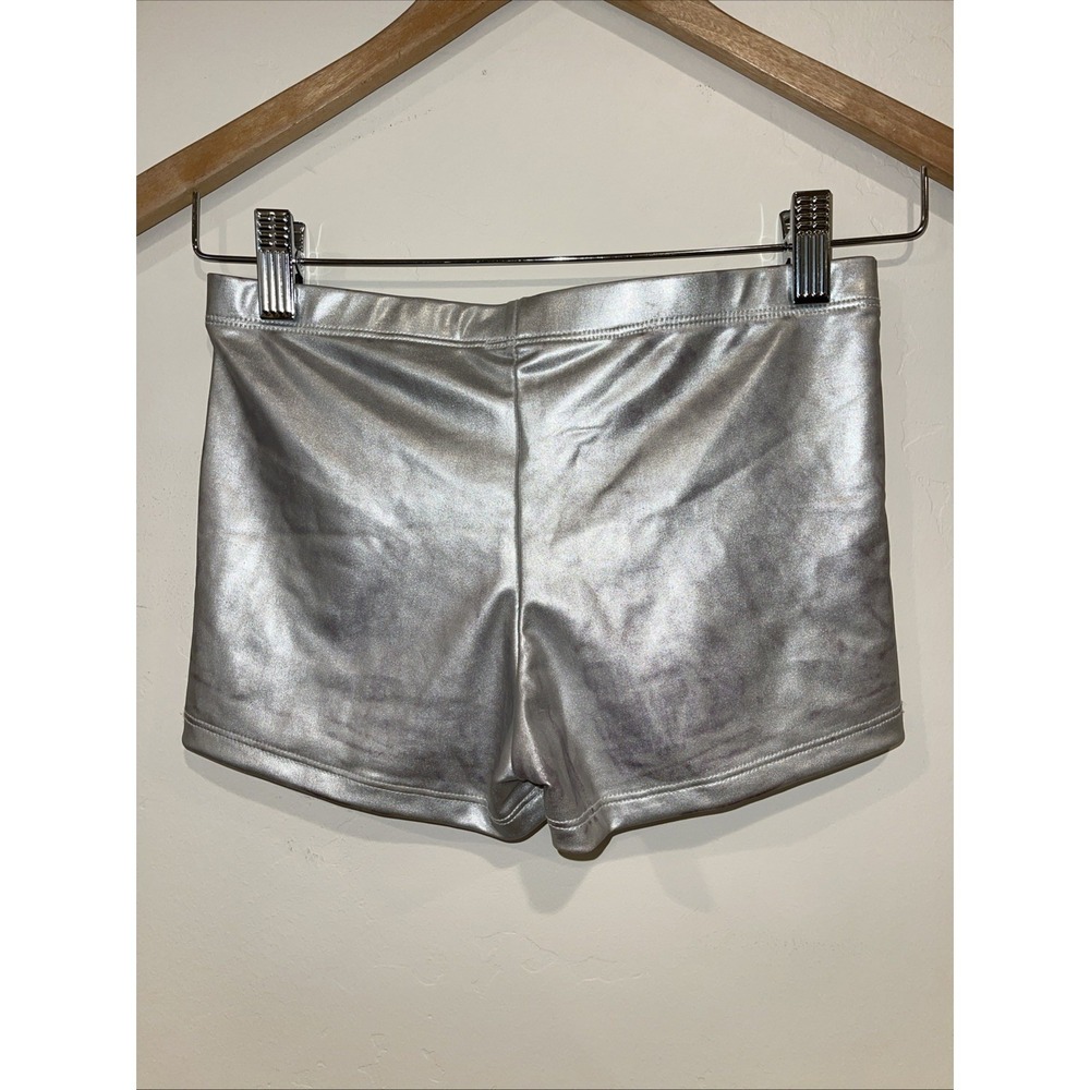 Gia-Mia Silver Metallic Booty Shorts Neo-Nostalgia Cyber Women's - Picture 7 of 7